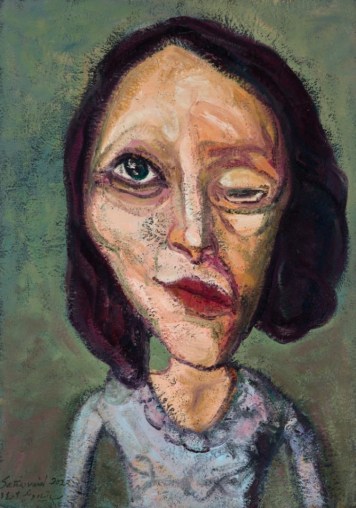 Victim/ Oil on Canvas/ H 70 x W 50 cm/ H 27.5 × W 19.6 in/ 2023