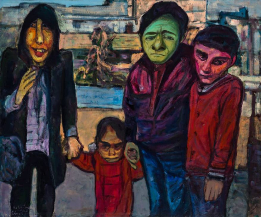 The Family After the Flood/ Oil on Canvas/ H 100 x W 120 cm/ H 39.3 × W 47.2 in/ 2023