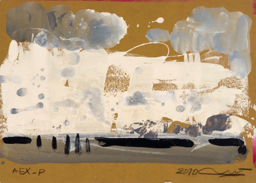 The Cloud/ Watercolor on Cardboard/ H 38.5 × W 40 cm/ H 15.2 × W 15.7 in/ 2010	 - AHMAD VAKILI