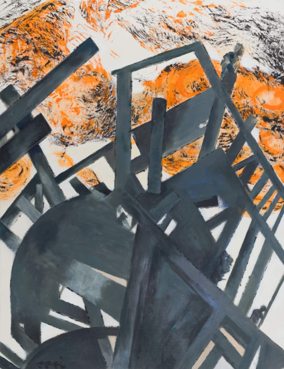 The Third Floor/ Acrylic on Canvas/ H 195 x W 150 cm/ H 76.8 x W 59 in/ 2024 - KARIM NASR