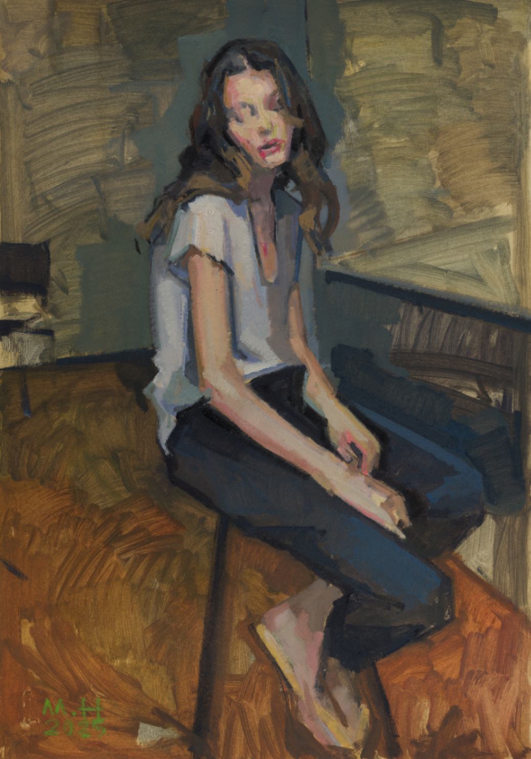 A Girl Sitting on a Chair
